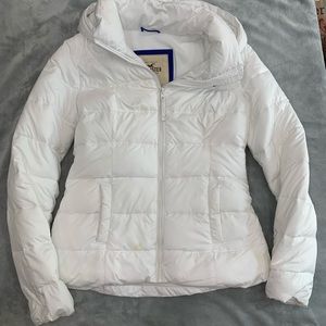 Hollister White Down Jacket